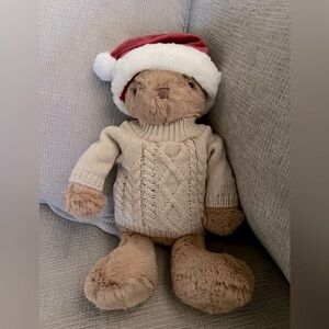 Jamie Kay Christmas Georgie Plush Bear with Santa Hat and Sweater